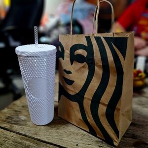 *New/Never Used* Starbucks 24oz White Spiky Tumbler Cup July 2023